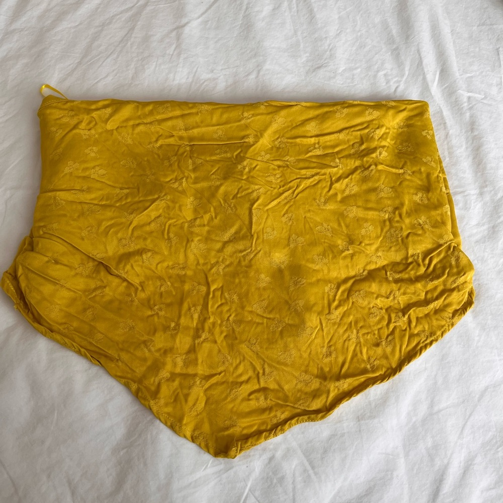 Zara mustard yellow cropped triangle top